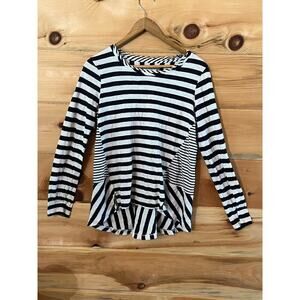 Anthropologie Maeve Women's Mixed Striped Long Sleeve Top. Size Small.Navy/white